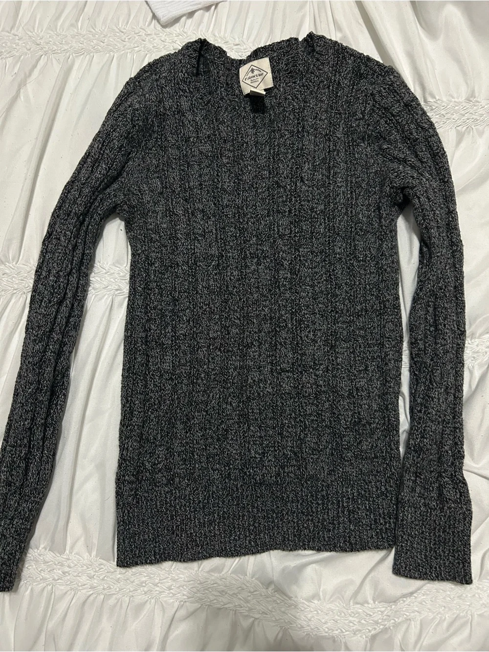 St. John's Bay Cable-Knit V-Neck Sweaters - Teal and Gray Marled